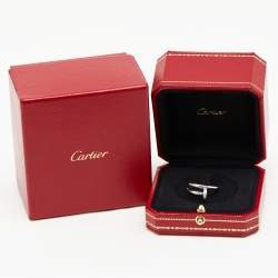 Pre Owned Cartier Juste Un Clou Diamond 18k White Gold Ring Size 50