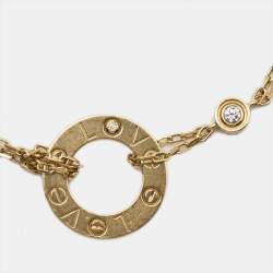 Pre Owned Cartier Love Diamonds 18k Yellow Gold Bracelet