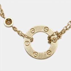 Pre Owned Cartier Love Diamonds 18k Yellow Gold Bracelet