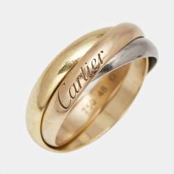 Cartier Trinity 18k Three Tone Gold Small Model Rolling Band Ring Size 48