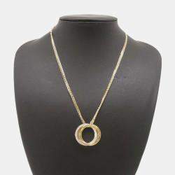 مملوكة مسبقًا Cartier 18K Yellow, Rose, White Gold and Diamond Trinity Pendant Necklace