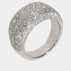 Cartier 18k White Gold Vintage Fashion Ring 3.5 CTW EU 52