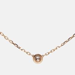 Pre Owned Cartier D'Amour Diamond 18k Rose Gold Small Model Necklace