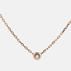 Pre Owned Cartier D'Amour Diamond 18k Rose Gold Small Model Necklace