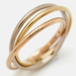 Pre Owned Cartier Trinity 18k Three Tone Gold XS Model Ring Size 51