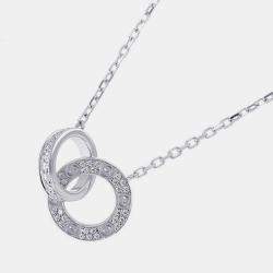 Cartier 18K White Gold Love Shape Pav Diamond Necklace B7216300