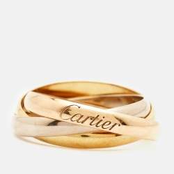 Pre Owned Cartier Trinity 18k Three Tone Gold Ring Size 52