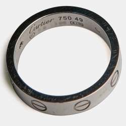 Cartier Love 1 Diamond 18K White Gold Narrow Wedding Band Ring Size 49