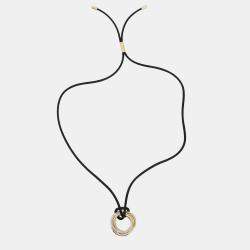 Cartier Trinity 18k Tri-Gold Diamond Pendant Necklace