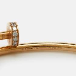 مملوكة مسبقًا Cartier Juste Un Clou Diamonds 18k Rose Gold Small Model Bracelet 16