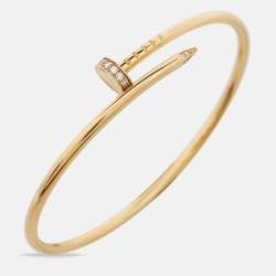 مملوكة مسبقًا Cartier Juste Un Clou Diamonds 18k Rose Gold Small Model Bracelet 16