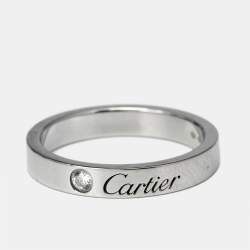 Cartier C De Cartier Diamond Platinum Ring Size 50