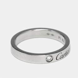 Cartier C De Cartier Diamond Platinum Ring Size 50