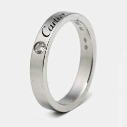 Cartier C De Cartier Diamond Platinum Ring Size 50