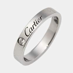 Cartier C De Cartier Diamond Platinum Ring Size 50