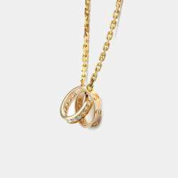 Pre Owned Cartier 18K Yellow Gold and Diamond Love Pendant Necklace