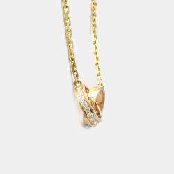 Pre Owned Cartier 18K Yellow Gold and Diamond Love Pendant Necklace