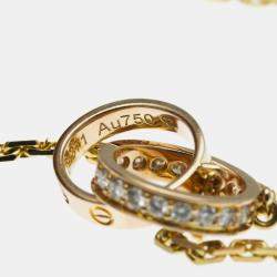 Pre Owned Cartier 18K Yellow Gold and Diamond Love Pendant Necklace