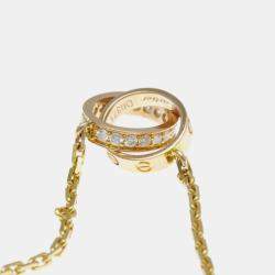 Pre Owned Cartier 18K Yellow Gold and Diamond Love Pendant Necklace