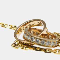 Pre Owned Cartier 18K Yellow Gold and Diamond Love Pendant Necklace