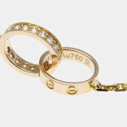 Pre Owned Cartier 18K Yellow Gold and Diamond Love Pendant Necklace