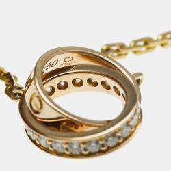 Pre Owned Cartier 18K Yellow Gold and Diamond Love Pendant Necklace
