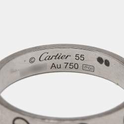 Pre Owned Cartier Love 18k White Gold Wedding Band Ring Size 55