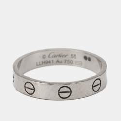 Pre Owned Cartier Love 18k White Gold Wedding Band Ring Size 55