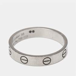 Pre Owned Cartier Love 18k White Gold Wedding Band Ring Size 55