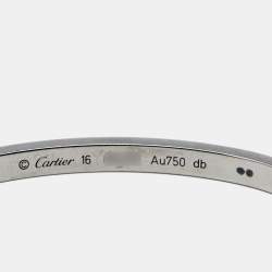 Pre Owned Cartier Love 18k White Gold Small Model Bracelet 16