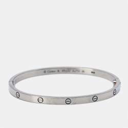 Pre Owned Cartier Love 18k White Gold Small Model Bracelet 16