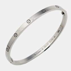Pre Owned Cartier Love 18k White Gold Small Model Bracelet 16
