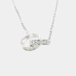 Pre Owned Cartier 18K White Gold and Diamond Love Pendant Necklace