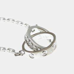 Pre Owned Cartier 18K White Gold and Diamond Love Pendant Necklace