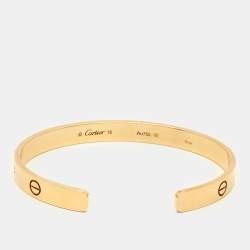 Pre Owned Cartier Love 18k Yellow Gold Open Cuff Bracelet 18