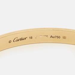 Pre Owned Cartier Love 18k Yellow Gold Open Cuff Bracelet 18