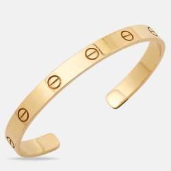 Pre Owned Cartier Love 18k Yellow Gold Open Cuff Bracelet 18