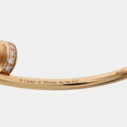 Pre Owned Cartier Juste Un Clou Diamond 18k Rose Gold Small Model Bracelet 15