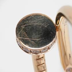 Pre Owned Cartier Juste Un Clou Diamond 18k Rose Gold Small Model Bracelet 15