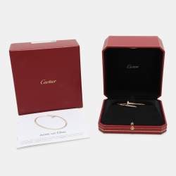 Pre Owned Cartier Juste Un Clou Diamond 18k Rose Gold Small Model Bracelet 15