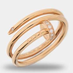 Pre Owned Cartier Juste Un Clou Diamond 18k Gold Ring Size 54