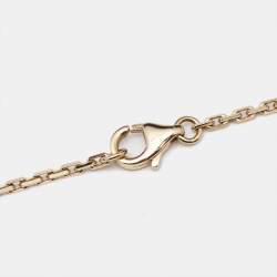 Pre Owned Cartier Love 3 Diamonds 18k Rose Gold Necklace
