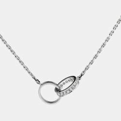 مملوكة مسبقًا Cartier Love Interlocking  Diamonds 18k White Gold Necklace