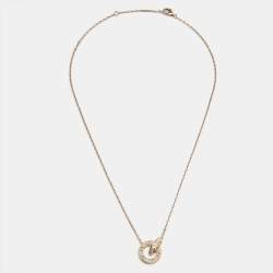 Pre Owned Cartier Love Interlocking Diamonds 18k Rose Gold Necklace