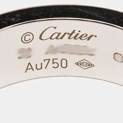 Cartier Love 3 Diamond 18k White Gold Ring Size 53
