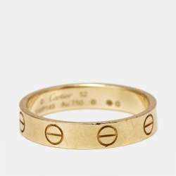 Cartier Love 18k Yellow Gold Wedding Band Ring Size 52