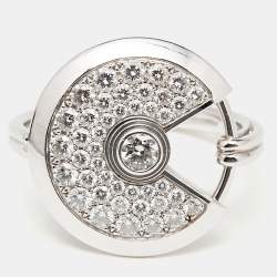 Pre Owned Cartier Amulette de Cartier Diamond 18K White Gold SM Ring