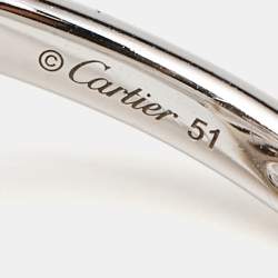 Pre Owned Cartier Amulette de Cartier Diamond 18K White Gold SM Ring