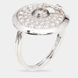Pre Owned Cartier Amulette de Cartier Diamond 18K White Gold SM Ring