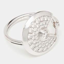 Pre Owned Cartier Amulette de Cartier Diamond 18K White Gold SM Ring